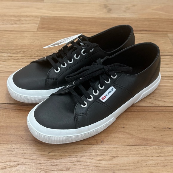 Superga Cotu 2750 Black Nappa Leather Women’s US 8.5 EU 39.5 - Picture 3 of 7
